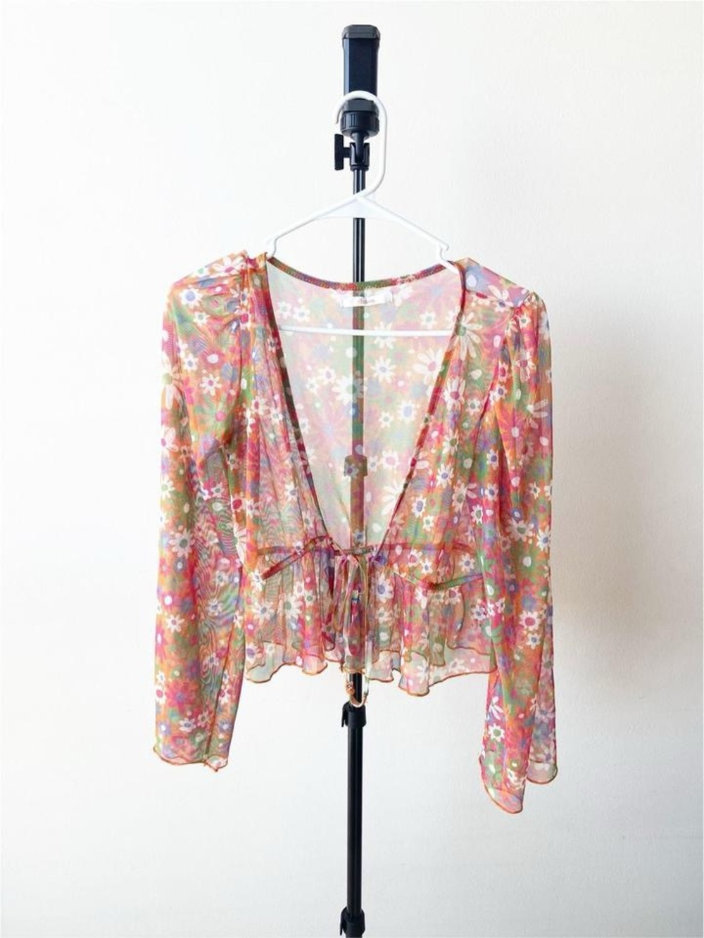 Shasa Mesh/Sheer Floral Top Size S